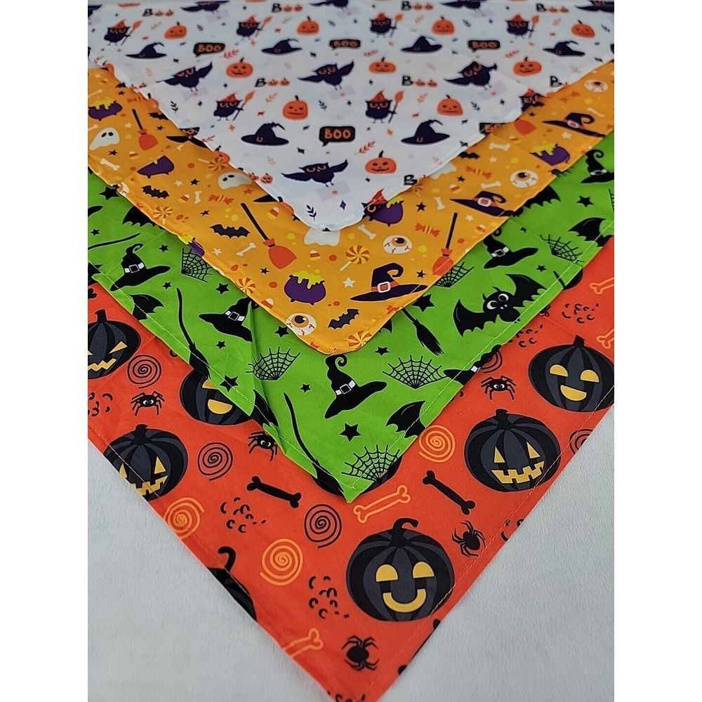 Halloween Dog Bandana Flexible Decorative Smooth Dog Scarf Bib Pumpkin Witch Owl
